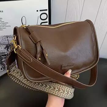 Высококачественная сумка для пельменей из мягкой кожи в стиле ретро, новая женская сумка через границу, простая дорожная сумка для подмышек на одно плечо, популярная сумка через плечо