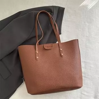 Высококачественная сумка для поездок на работу, вместительная женская сумка, повседневная сумка через плечо, иностранная, переносная сумка-тоут коричневый