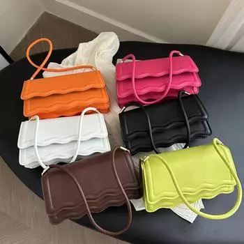 Высококачественная сумка из искусственной кожи, женская однотонная маленькая сумка через плечо, женская сумка-мессенджер, маленькая сумка-тоут для девочек 24x8.5x12.5cm зелёный