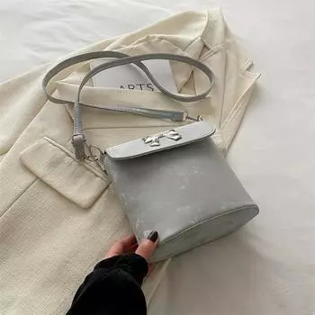 Высококачественная сумка-мессенджер, летняя, с бантом, модный дизайн, сумка через плечо, сумка-ведро серебряный