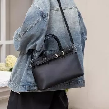 Высококачественная сумка Pitot. Кожаная сумка через плечо. Простая и универсальная сумка для поездок на работу. 29 * 21 * 10CM