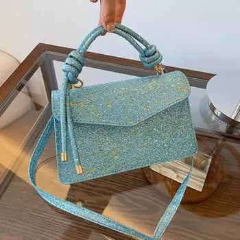 Высококачественная сумка с пайетками, женская летняя сумка-мессенджер в иностранном стиле, женская модная сумка через плечо с текстурой белый