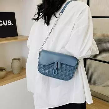 Высококачественная сумка-седло для женщин, новый стиль, модная сумка-цепочка, универсальная сумка на одно плечо и через плечо, квадратная сумка