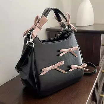 Высококачественная сумка Sweet Girl, маленькая квадратная сумка, симпатичная сумка через плечо на одно плечо чёрный