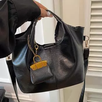 Высококачественная сумка-тоут для женщин на осень и зиму, новая ретро-сумка-ведро из мягкой кожи для женщин, модная сумка через плечо на одно плечо