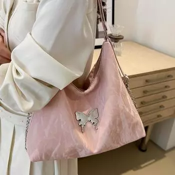 Высококачественная сумка-тоут на одно плечо для женщин 2024 года, новая модная сумка-тоут для женщин, рюкзак для студентов колледжей чёрный