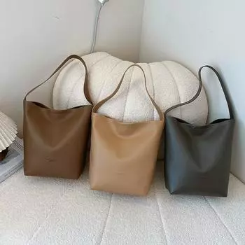 Высококачественная сумка-тоут, новая большая вместительная сумка через плечо для женщин, ретро-универсальная сумка-ведро Niche