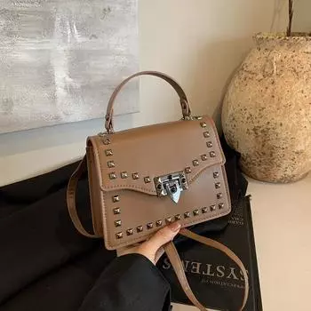 Высококачественная сумка в стиле ретро, универсальная маленькая квадратная женская сумка коричневый