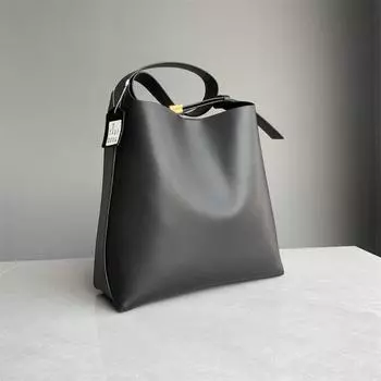 Высококачественная сумка-ведро из натуральной кожи Niche Design, большая вместимость, сумка через плечо для поездок на работу на одно плечо для женщин One Size чёрный