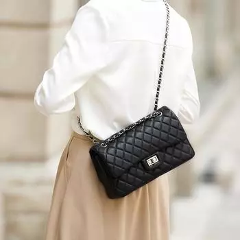 Высококачественная сумка, женская сумка, европейская и американская ретро кожа высшего качества, женская сумка, сумка через плечо 25*6.5*14cm чёрный