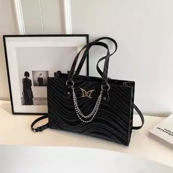 Высококачественная текстура, большая вместительная сумка, новая популярная сумка-тоут с цепочкой-бабочкой, одно плечо, дизайн Sense