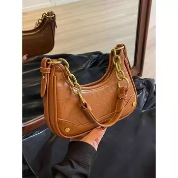 Высококачественная текстура, маленькая квадратная сумка, женская, новая, Ins Style, модная, одно плечо, сумки через плечо, нишевый дизайн, цепочка, подмышечная сумка