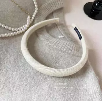 Высококачественная тканевая ретро-повязка на голову для женщин - универсальный аксессуар для волос на осень/зиму грязно-белый