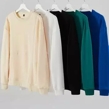 Высококачественная толстовка для мужчин на весну и осень, повседневный свитер с круглым вырезом, мужская однотонная универсальная рубашка, новый весенний стиль S