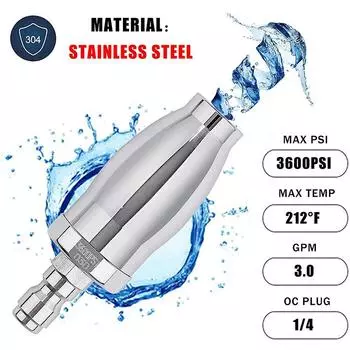 Высококачественная турбонасадка для мойки высокого давления, вращающаяся насадка для горячей и холодной воды, быстрое соединение 1/4 дюйма, отверстие 3,0, 3600 фунтов на квадратный дюйм 1 Pcs