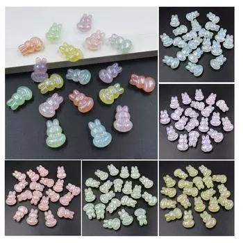 Высококачественная УФ-вспышка, браслет, ожерелье, аксессуары, материалы ручной работы, вертикальное отверстие, имитация нефрита, свободные бусины, сделай сам, 5 шт., тыквенный кролик розовый