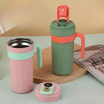 Высококачественная умная кружка из нержавеющей стали 316, автомобильные кофейные чашки для мужчин и женщин с ручками для студентов, сопровождающие чашки, подарки 450ml