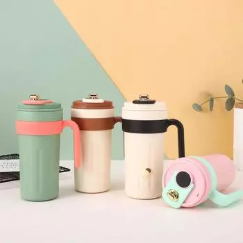 Высококачественная умная кружка из нержавеющей стали 316, портативная офисная кофейная чашка с ручкой, уличная студенческая дорожная кружка 650ml