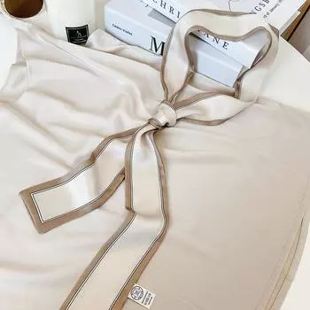 Высококачественная узкая однотонная серия шелковый шарф повязка для волос лента завязанные волосы длинный бант ретро атласная лента аксессуары для волос