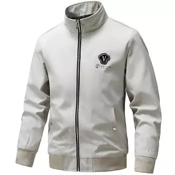 Высококачественная верхняя одежда для мужчин, повседневная куртка с воротником-стойкой на весну и осень, мужская одежда XXXXXL чёрный