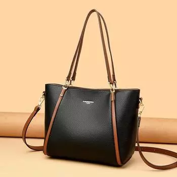 Высококачественная винтажная кожаная сумка-ведро для женщин, повседневная сумка через плечо большой емкости, модные сумки-шопперы бежевый