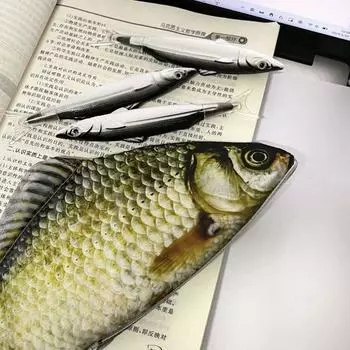 Высококачественная вместительная сумка для ручек с имитацией карася, многофункциональная сумка для хранения, пенал для школы, офиса