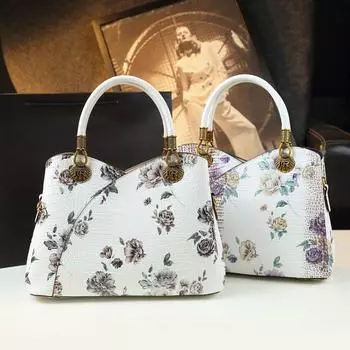 Высококачественная, вместительная сумка-тоут с принтом для женщин 2024 года, новый стиль, модная и стильная кожаная сумка через плечо разноцветный