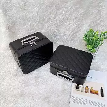 Высококачественная водонепроницаемая дорожная косметичка большой вместимости 2022 года для женщин single layer (flat box) чёрный