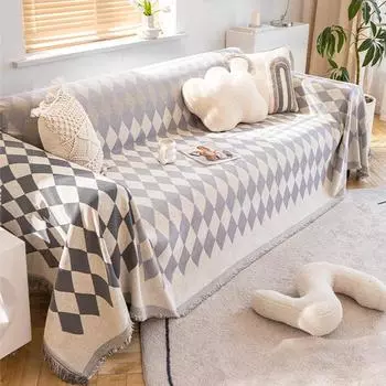 Высококачественная задняя крышка дивана с тканевым чехлом, цельный прямоугольный чехол, универсальный всесезонный чехол, защита от кошачьих царапин и пыли 180*130cm