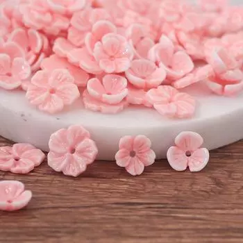 Высококачественная заколка для волос с имитацией ракушки, 20 шт., встряхивающий материал, цвет пыльцы, украшения «сделай сам», пятилепестковая чаша, цветок, ступенька Style 2