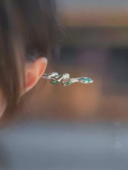 Высококачественная заколка для волос «Зеленая змея» Слизерина: Древний и элегантный аксессуар в темном стиле