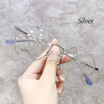 Высококачественная защита от радиации, популярная металлическая оправа, мужские очки, анти-синие лучи, женские, горячая распродажа, корейские, унисекс, круглые, компьютерные, ручная работа серебряный