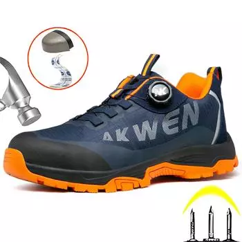 Высококачественная защитная обувь, мужская противоскользящая, противопрокалывающая, износостойкая обувь, нескользящая рабочая обувь со стальным носком, неразрушимая 36 чёрный