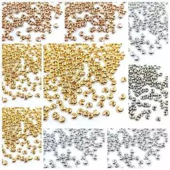 Высококачественная застежка ручной работы 3/4/5 мм, золотистая и серебряная застежка для сумки «сделай сам», застежка в форме полумесяца, свободная бусина, аксессуары ручной работы, полумесяц, материал «сделай сам» 4mm 50pcs/set серебряный