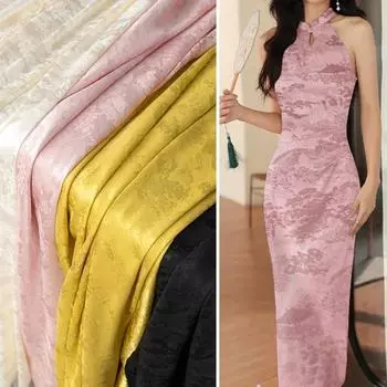 Высококачественная жаккардовая ткань из уксусной кислоты, атласная ткань, темная текстура, ретро, этнический стиль, для юбки-чонсам с изображением лошадиной морды, шелковая ткань для самостоятельного шитья 100x150cm белый