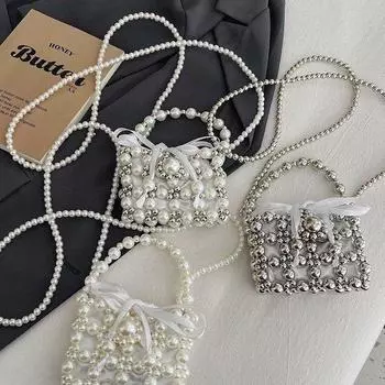 Высококачественная жемчужная мини-сумка для помады, женская новая модная сумка-мессенджер в иностранном стиле, универсальная маленькая сумочка