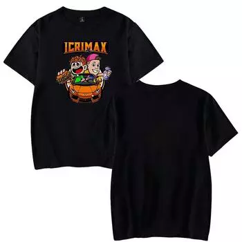 Высококачественная женская и мужская футболка с принтом Icrimax, летняя повседневная женская и мужская одежда, модные футболки XS чёрный