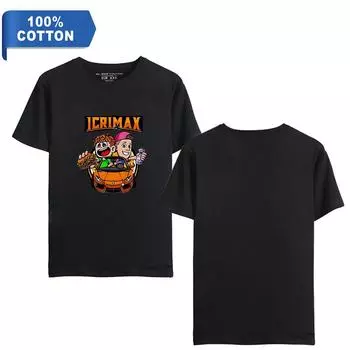 Высококачественная женская и мужская хлопковая футболка с принтом Icrimax, летняя графическая женская и мужская одежда, модные футболки XS чёрный