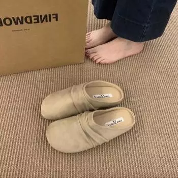 Высококачественная женская обувь Baotou женские тапочки модные однотонные повседневные тапочки женские тапочки с открытой пяткой плоские тапочки 35