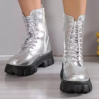 Высококачественная женская обувь на шнуровке женские ботинки зимние британские ботинки с круглым носком однотонные короткие ботинки на толстом каблуке больших размеров 35 чёрный