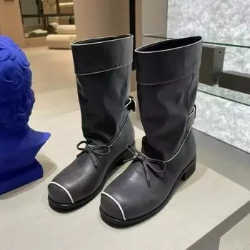 Высококачественная женская обувь осень-зима новые свободные и удобные женские высокие сапоги повседневные прямые ботинки в стиле ретро Zapatos 35