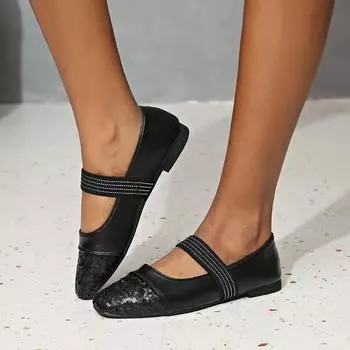 Высококачественная женская обувь Slip on женские туфли на плоской подошве модные повседневные туфли с блестками женские туфли на плоской подошве больших размеров на низком каблуке Zapatos 36