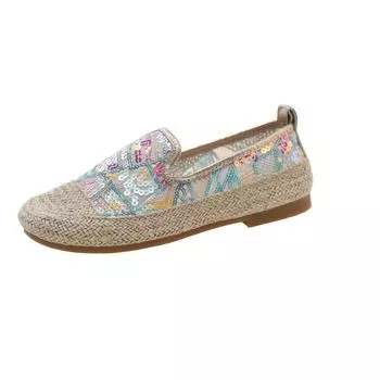 Высококачественная женская обувь в этническом стиле с вышивкой, женская модная дышащая повседневная обувь на плоской подошве для женщин 2025 35 розовый