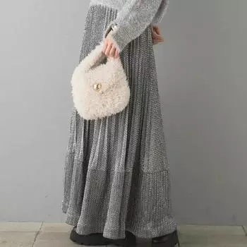 Высококачественная женская плиссированная юбка с металлической текстурой, свободная женская длинная юбка one size fits all чёрный