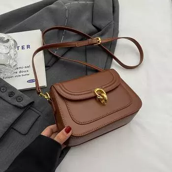 Высококачественная женская сумка через плечо, новая ретро-сумка с уникальным замком и отделом из искусственной кожи, модная элегантная сумка через плечо