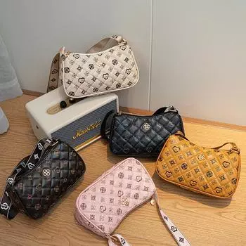 Высококачественная женская сумка через подмышку с принтом, модная универсальная женская сумка через плечо белый