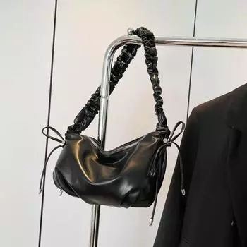 Высококачественная женская сумка-мессенджер с плиссировкой 2024 года, новая модная универсальная сумка-мессенджер на одно плечо серебряный