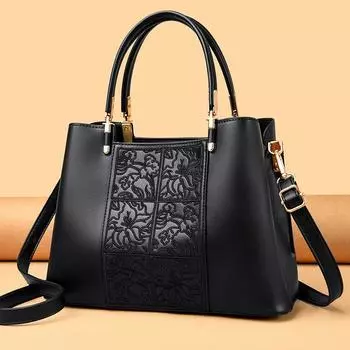 Высококачественная женская сумка с вышивкой в национальном стиле, женская сумка среднего возраста для мам, большая вместимость, портативная сумка-мессенджер a белый