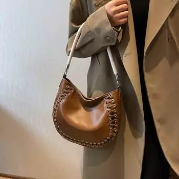 Высококачественная женская тканая сумочка ручной работы Cross Border, новая популярная в этом году нишевая сумка в стиле ретро для подмышек, модная сумка через плечо