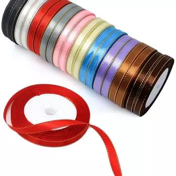 Высококачественная золотая лента ручной работы для упаковки подарков 1 см*22 м, горячая распродажа, товары для скрапбукинга, свадебные популярные украшения из шелкового атласа своими руками, 1 рулон кофейный